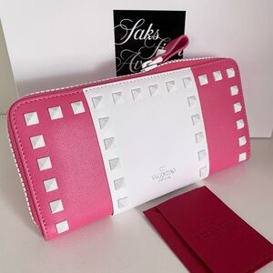 Valentino rockstud pink wallet